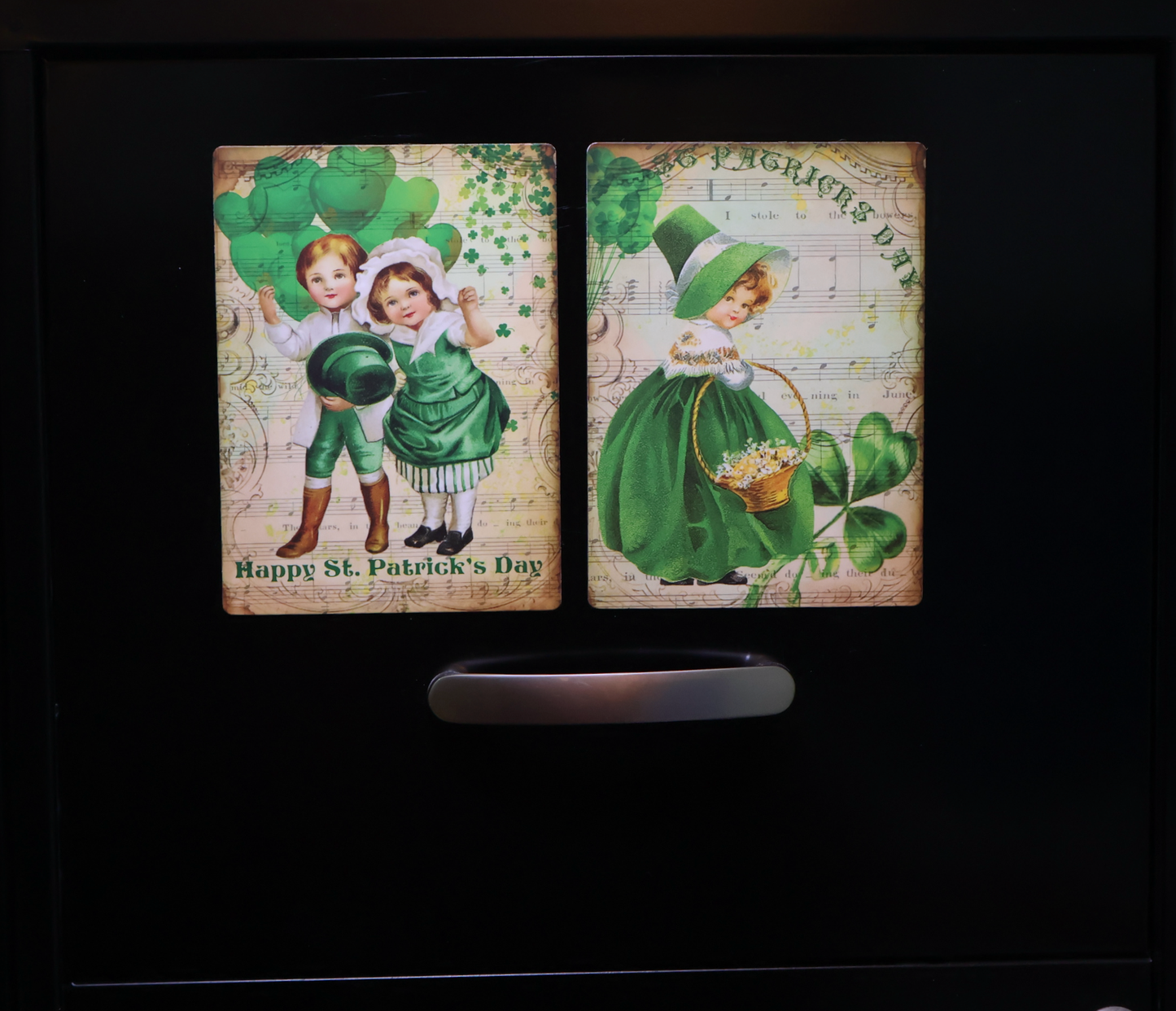 St Patricks Day Vintage Children Magnets Set of 2-Magnet-Oakview Collectibles