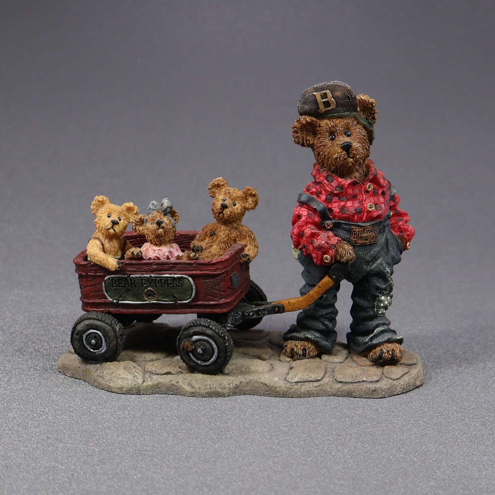 Boyds Bearstones Rollin Along 227727-Figurine-Oakview Collectibles