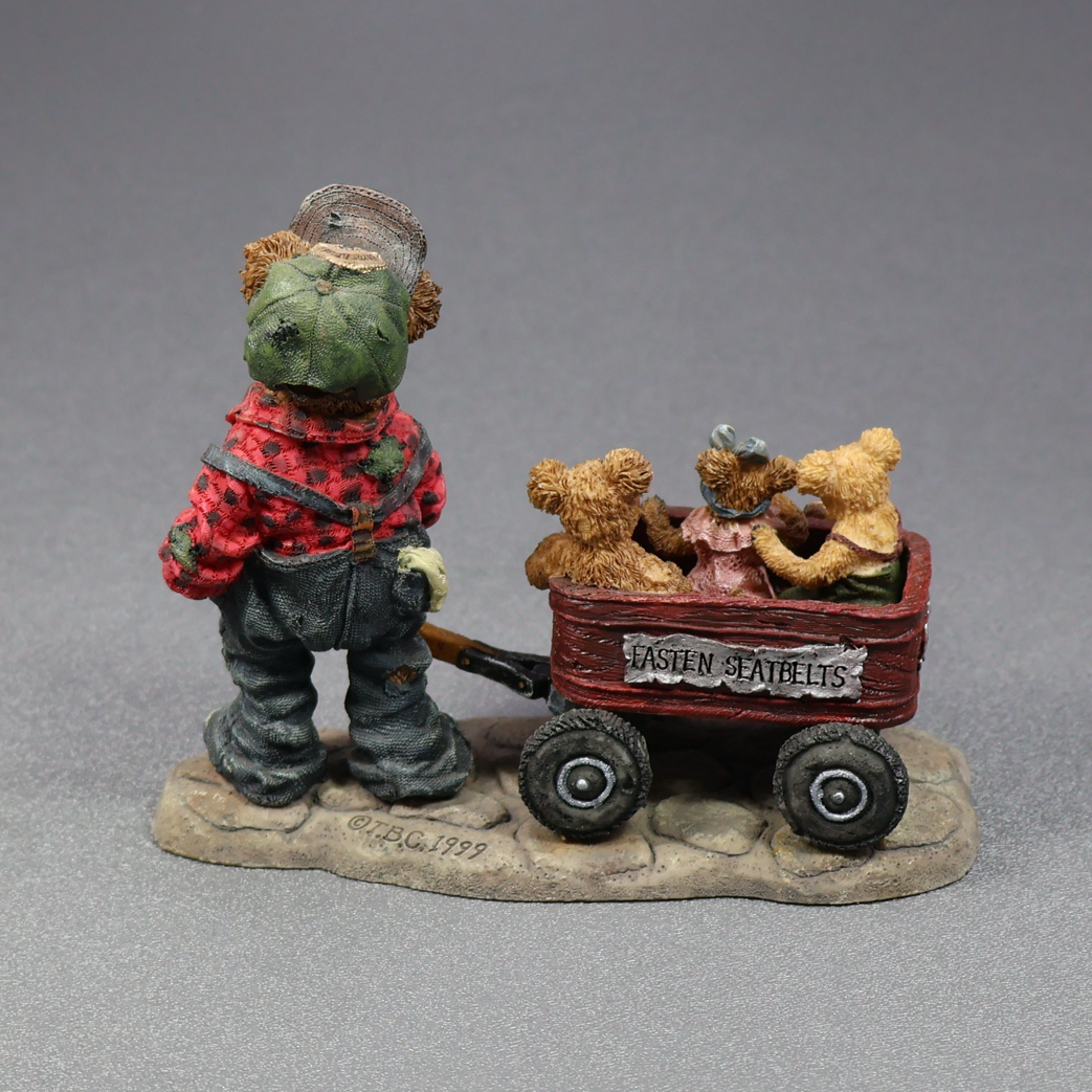 Boyds Bearstones Rollin Along 227727-Figurine-Oakview Collectibles