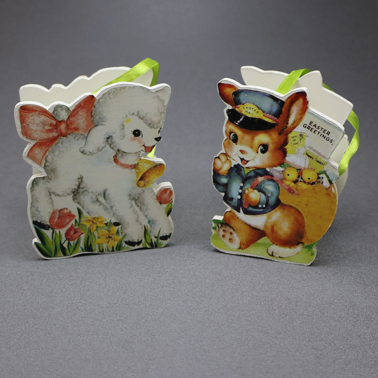 Bethany Lowe Retro Easter Bucket - Lamb & Bunny-Bucket-Oakview Collectibles