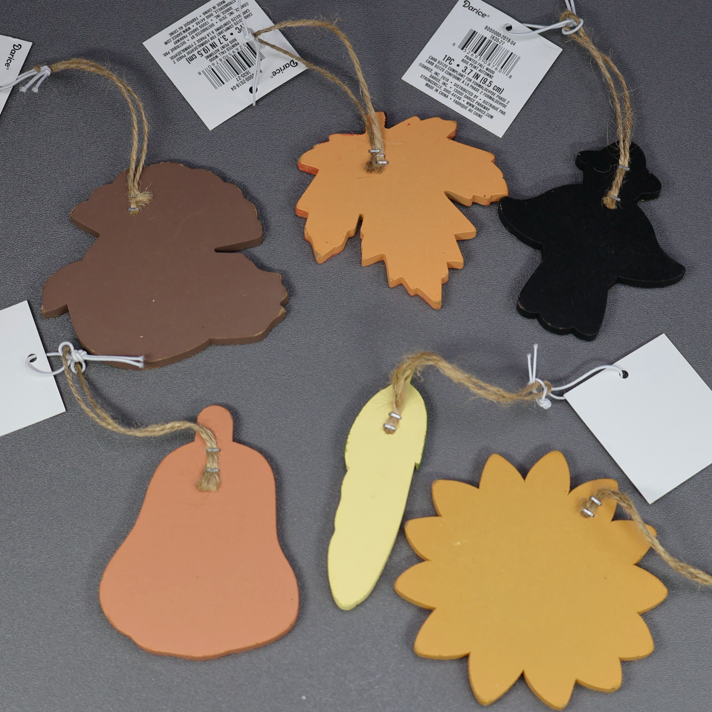 Darice Painted Wood Fall Ornament Set of 6-Ornament-Oakview Collectibles