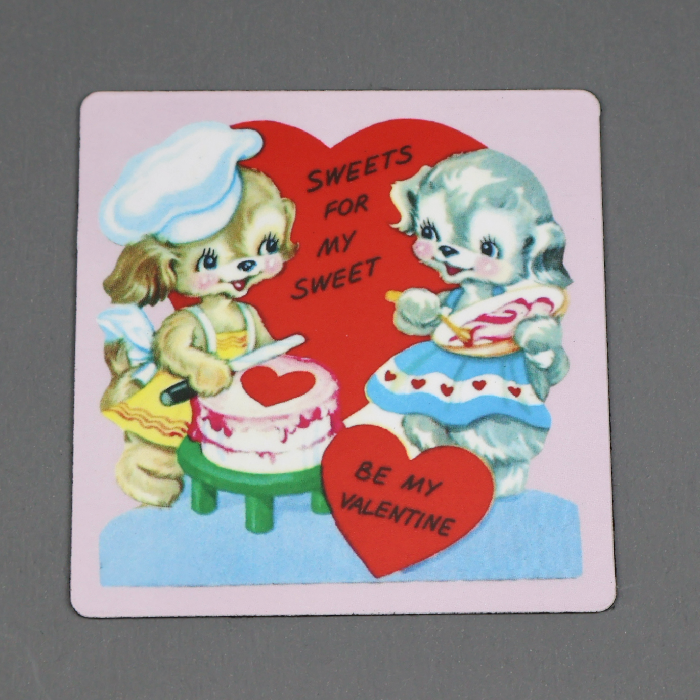 Valentines Day Vintage Style Kittens and Puppies 3x3 Magnet Set of 4-Magnet-Oakview Collectibles