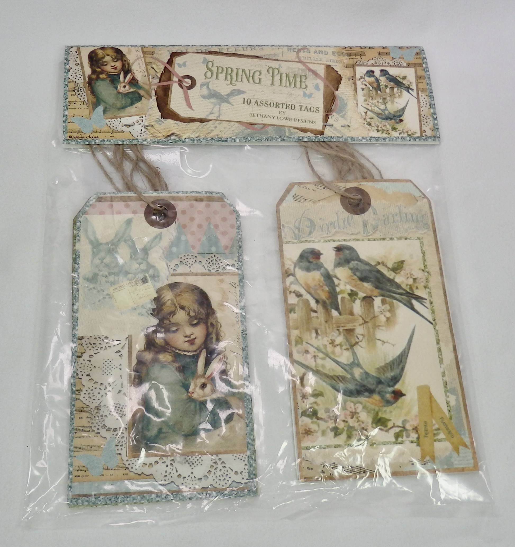 Bethany Lowe Spring Time Postcard Ornament Set of 10-Ornament-Oakview Collectibles