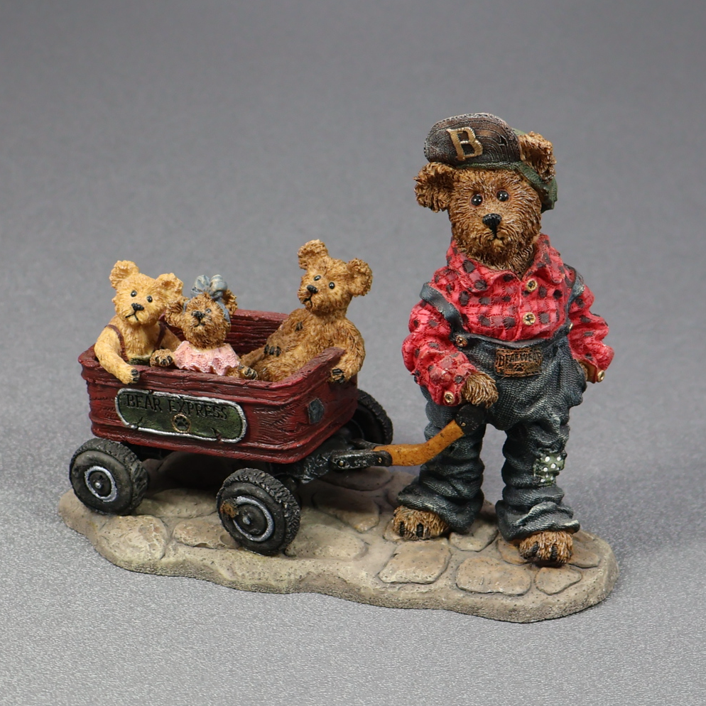 Boyds Bearstones Rollin Along 227727-Figurine-Oakview Collectibles