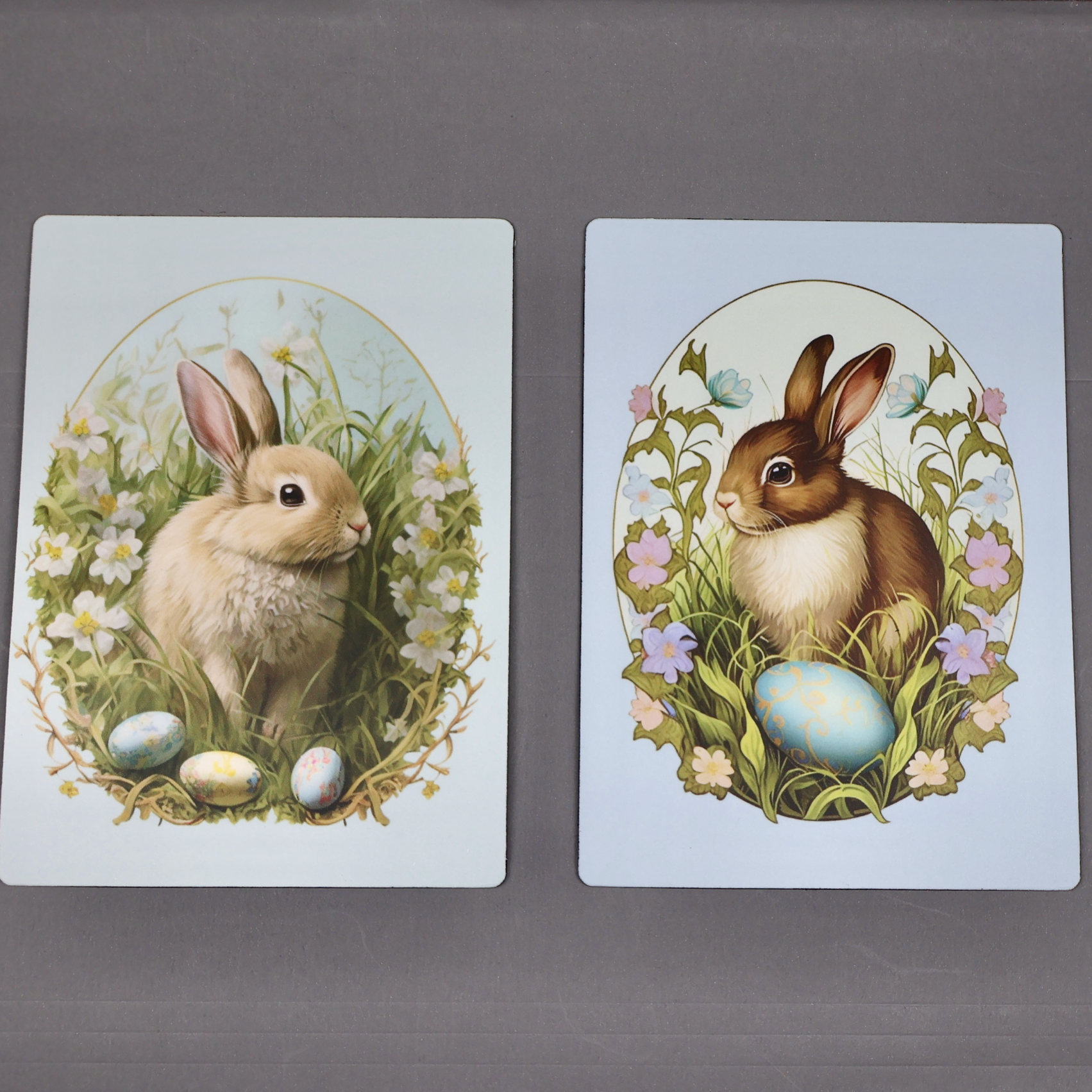 Easter Bunnies with Eggs 4x5.5 Magnets Set of 2-Magnet-Oakview Collectibles