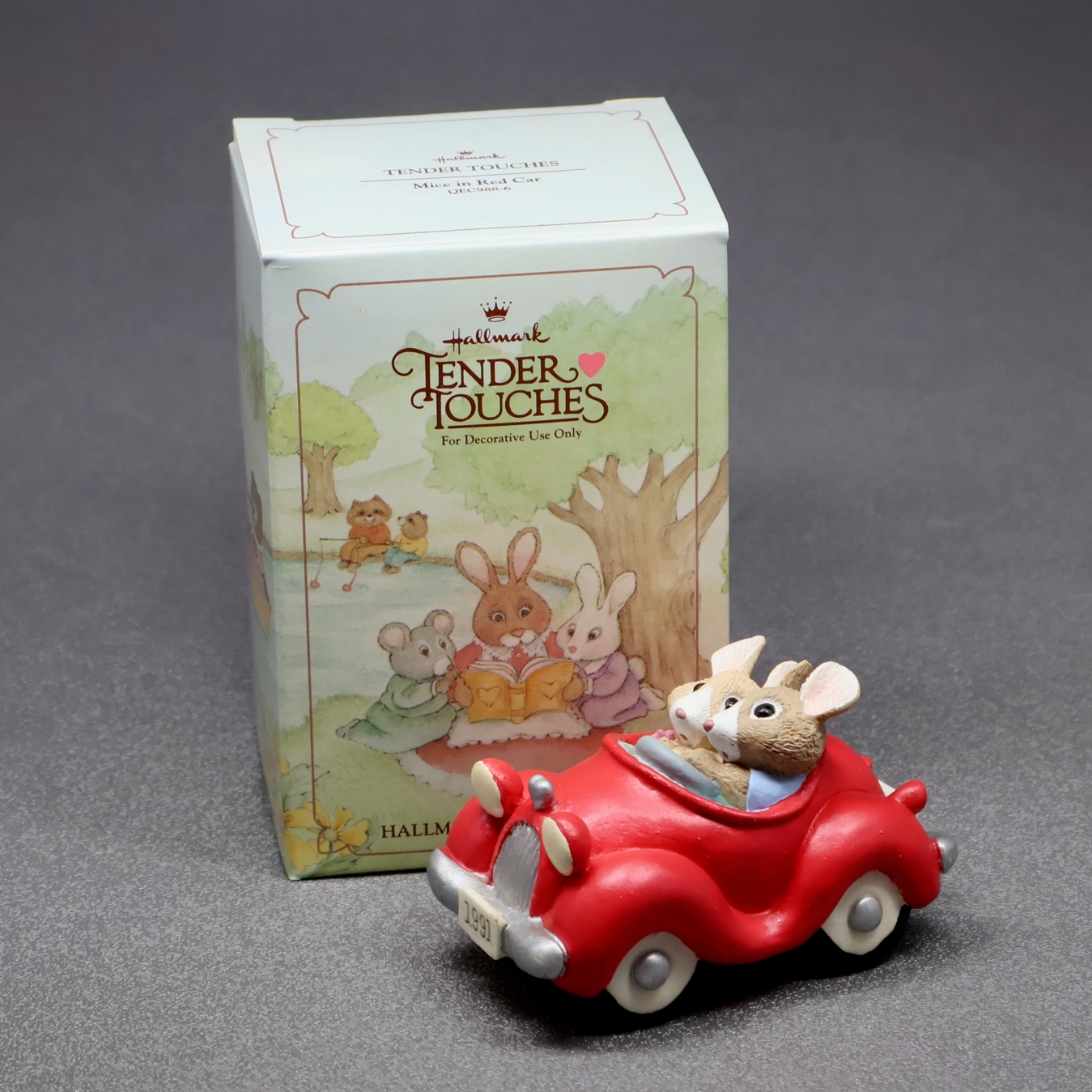 Hallmark Mice In Red Car Tender Touches Figurine-Figurine-Oakview Collectibles