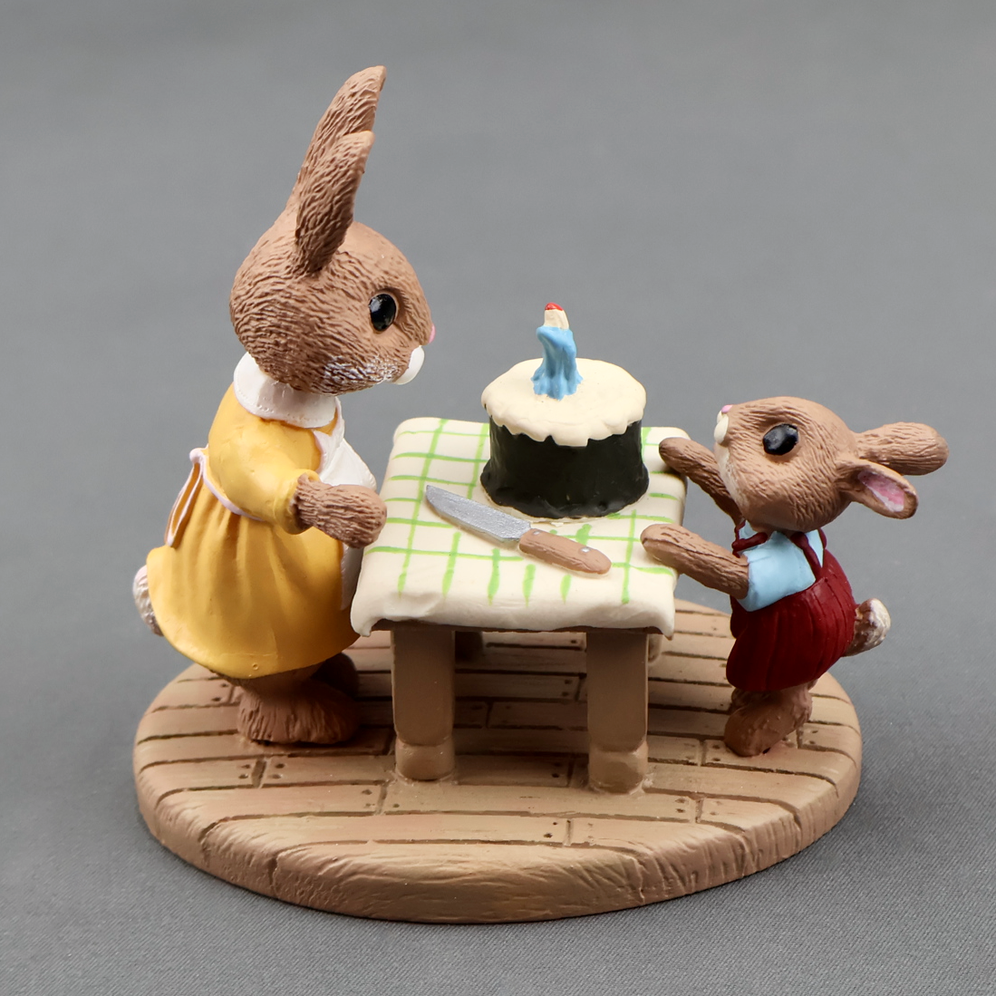 Hallmark Tender Touches Rabbits With Cake-Figurine-Oakview Collectibles