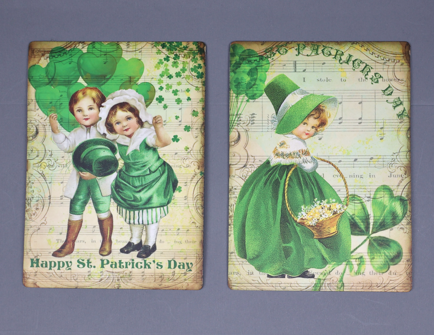 St Patricks Day Vintage Children Magnets Set of 2-Magnet-Oakview Collectibles