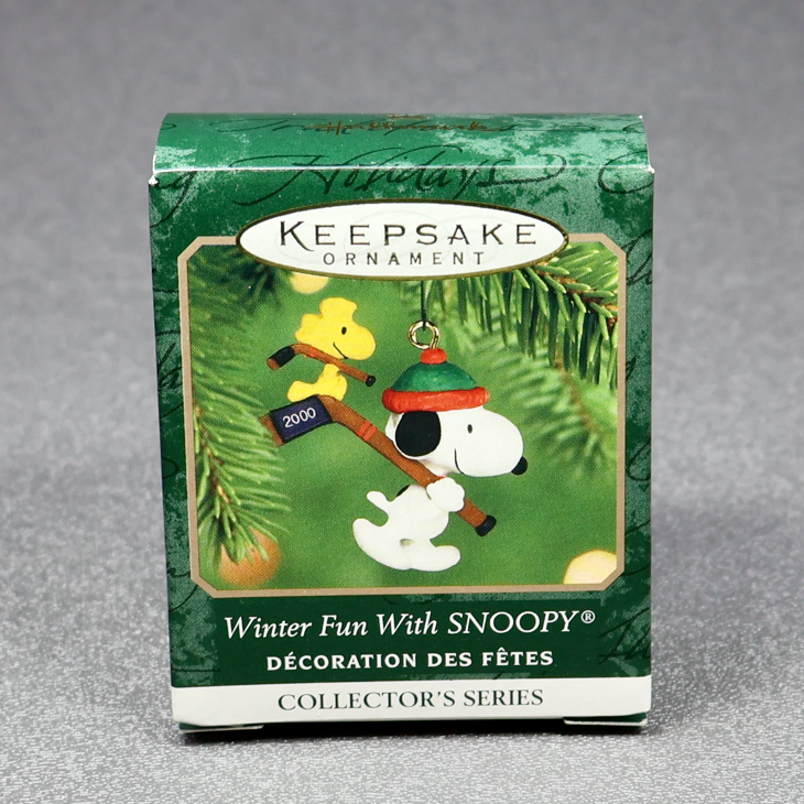 Hallmark 2000 Winter Fun With Snoopy #3 Hockey - Miniature-Ornament-Oakview Collectibles