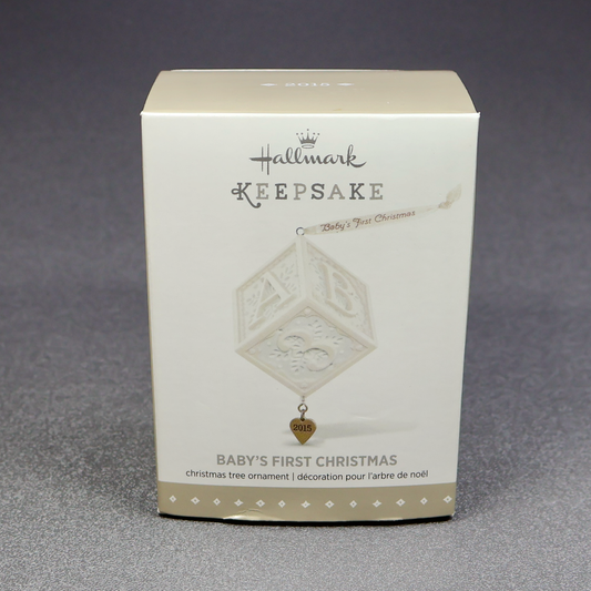 Hallmark 2015 Babys First Christmas - Baby Block-Ornament-Oakview Collectibles