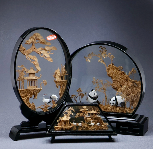 Chinese Cork Diorama Set of 3-Oakview Collectibles