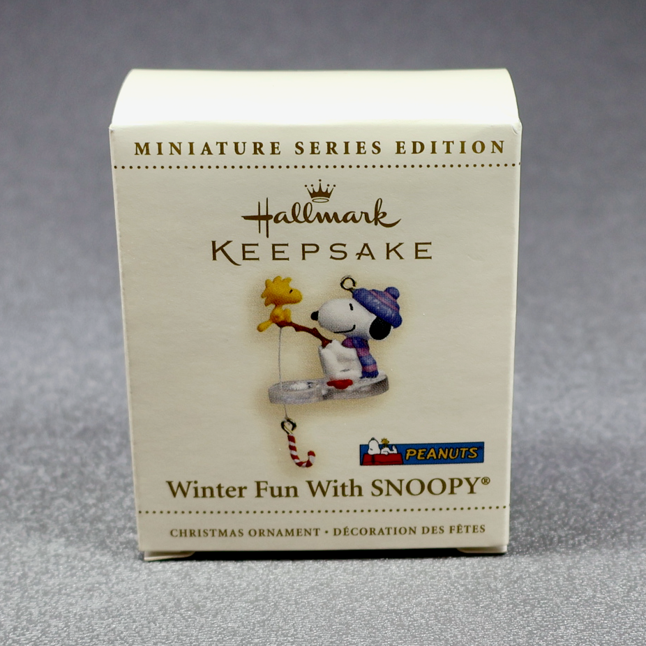 Hallmark 2006 Winter Fun With Snoopy #9 Fishing - Miniature-Ornament-Oakview Collectibles