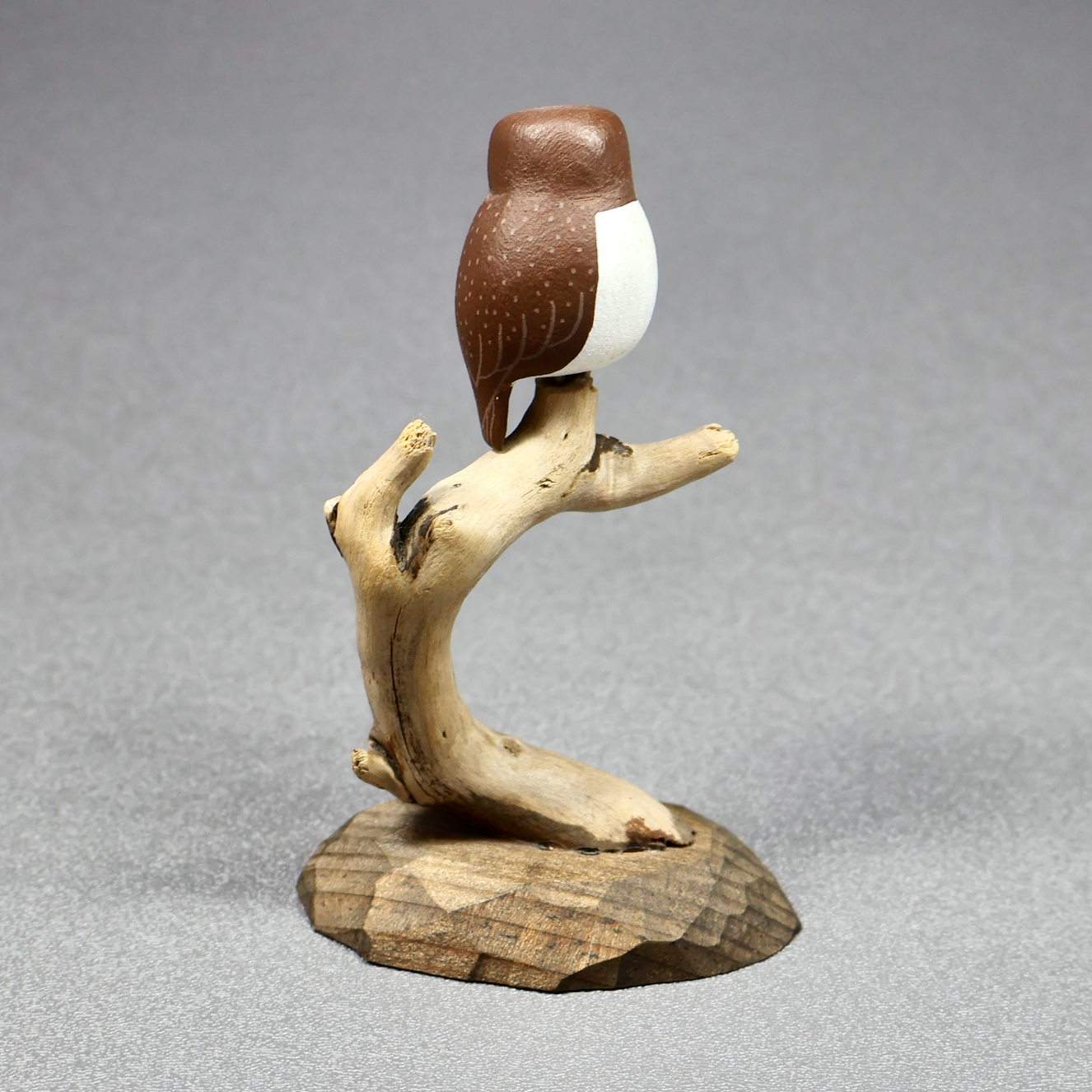 Carved Wooden Owl Miniature Figurine-Figurine-Oakview Collectibles