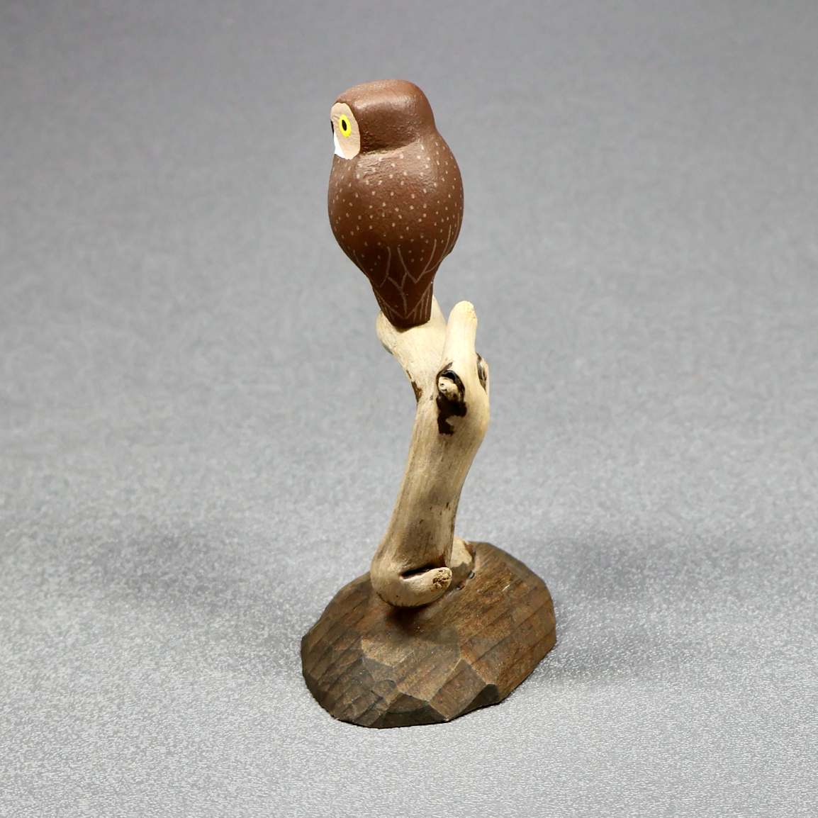 Carved Wooden Owl Miniature Figurine-Figurine-Oakview Collectibles