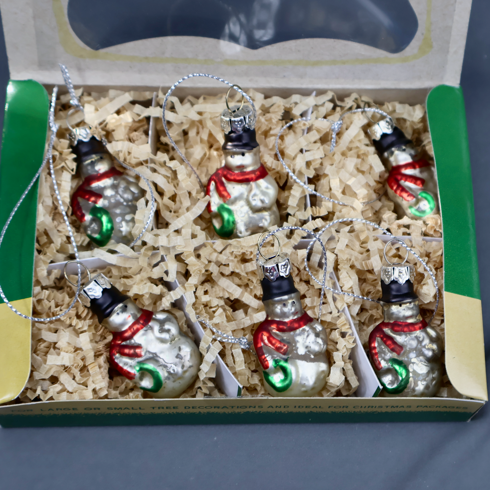 PBK Snowman Miniature Glass Ornament Set of 6-Ornament-Oakview Collectibles