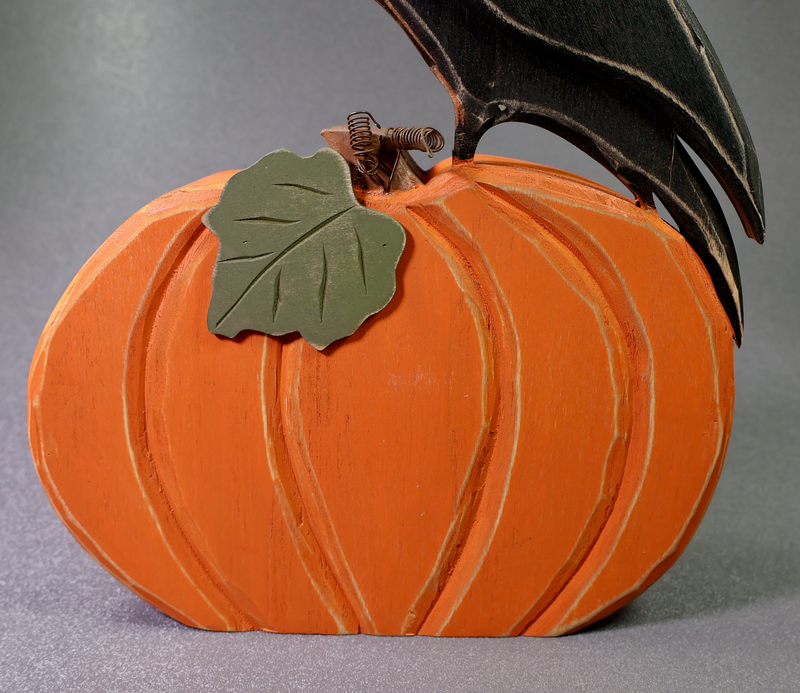 Primitives By Kathy Pumpkin and Crow Chunky Sitter-Shelf Sitter-Oakview Collectibles