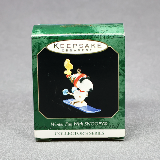 Hallmark 1999 Winter Fun With Snoopy #2 Skiing - Miniature-Ornament-Oakview Collectibles