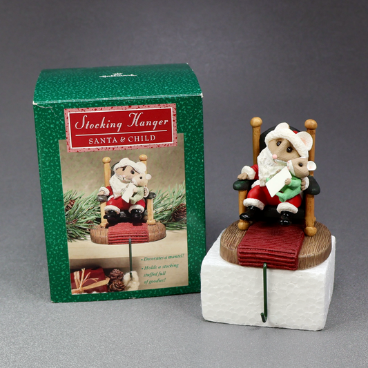 Hallmark 1992 Santa & Child Stocking Hanger - Tender Touches-Stocking Hanger-Oakview Collectibles