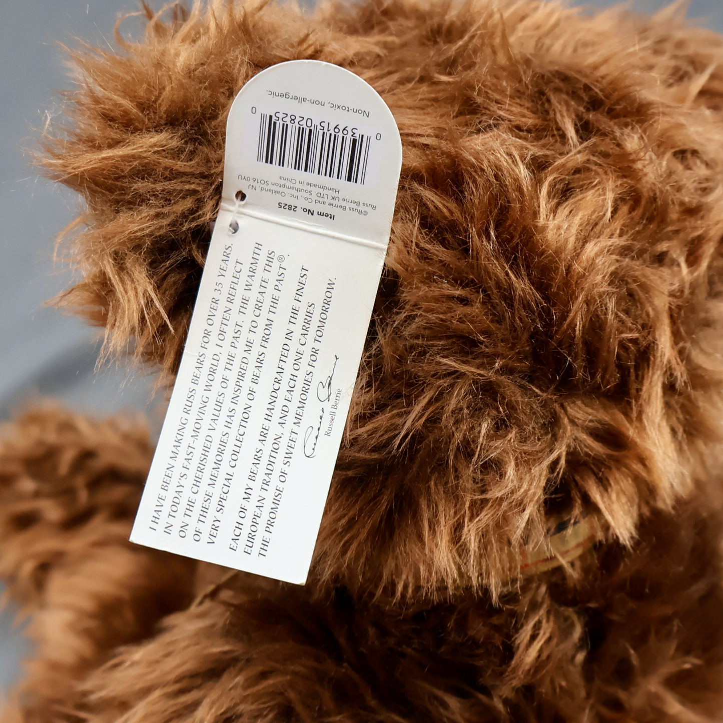 Russ Beresford Brown Teddy Bear #2825 16 in-Plush-Oakview Collectibles