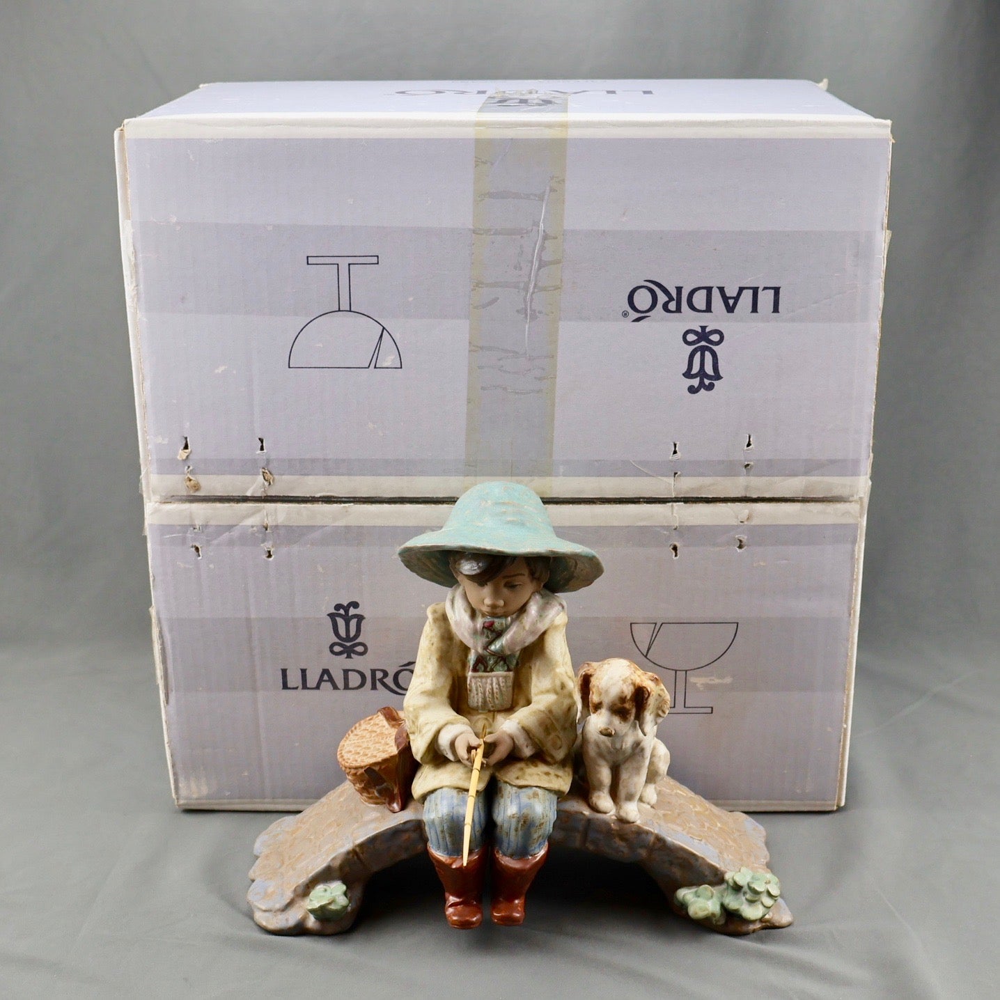 Lladro The Old Fishing Hole Gres Figurine 2237-Figurine-Oakview Collectibles