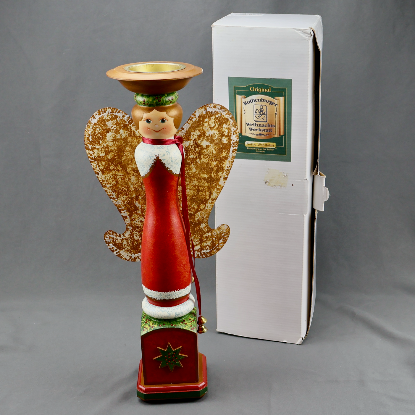 Kathe Wohlfahrt Advent Candleholder Christmas Angel 17 Inch-Candle Decor-Oakview Collectibles