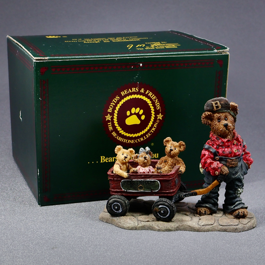 Boyds Bearstones Rollin Along 227727-Figurine-Oakview Collectibles