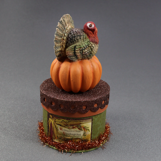 Bethany Lowe Turkey on Box-Container-Oakview Collectibles