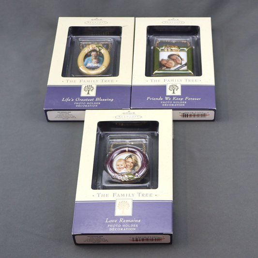 Hallmark 2004 Family Tree Lot of 3 Love Remains, Friends Forever, Greatest Blessing-Photo Holder-Oakview Collectibles