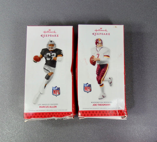 Hallmark 2013 NFL Football Legends Lot of 2 - Marcus Allen and Joe Theismann-Ornament-Oakview Collectibles