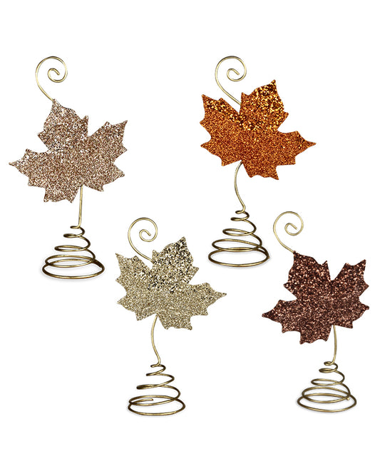 Bethany Lowe Elegant Leaf Place Card Holder Set of 4-Placecard Holder-Oakview Collectibles
