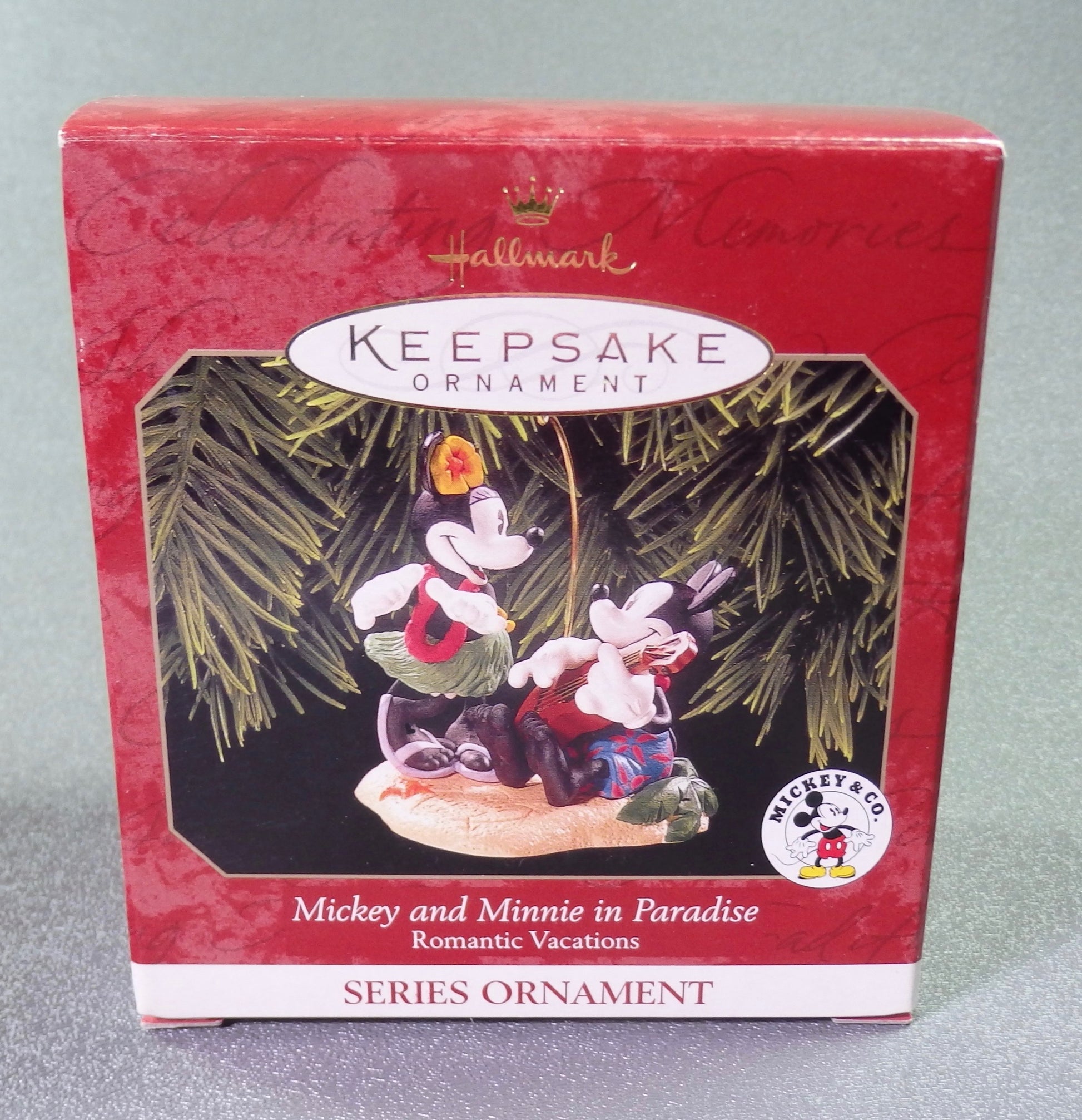 Hallmark 1999 Romantic Vacations #2 Mickie and Minnie in Paradise-Ornament-Oakview Collectibles