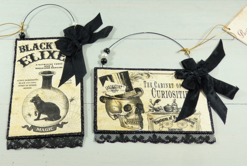 Bethany Lowe Apothecary Postcard Ornaments Set of 4-Ornament-Oakview Collectibles