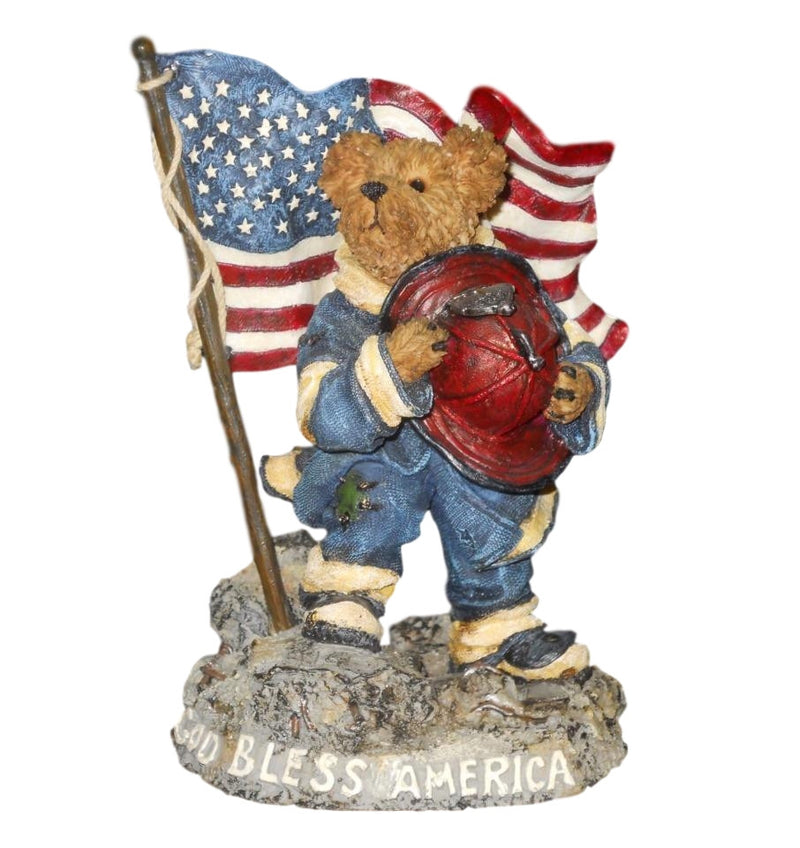 Boyds Bearstone Our American Hero ... Strength, Dedication and Courage Figurine-Figurine-Oakview Collectibles