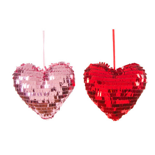 Darice Sequin Heart Ornament Set of 2-Ornament-Oakview Collectibles
