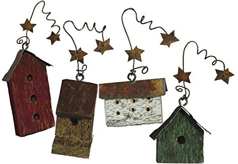 Primtives By Kathy Miniature Birdhouse Ornaments Set of 8-Ornament-Oakview Collectibles