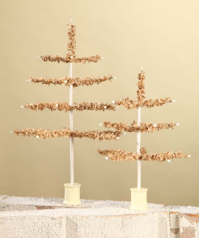 Bethany Lowe Tissue Paper Tree - Tan 12 Inch-Tree-Oakview Collectibles