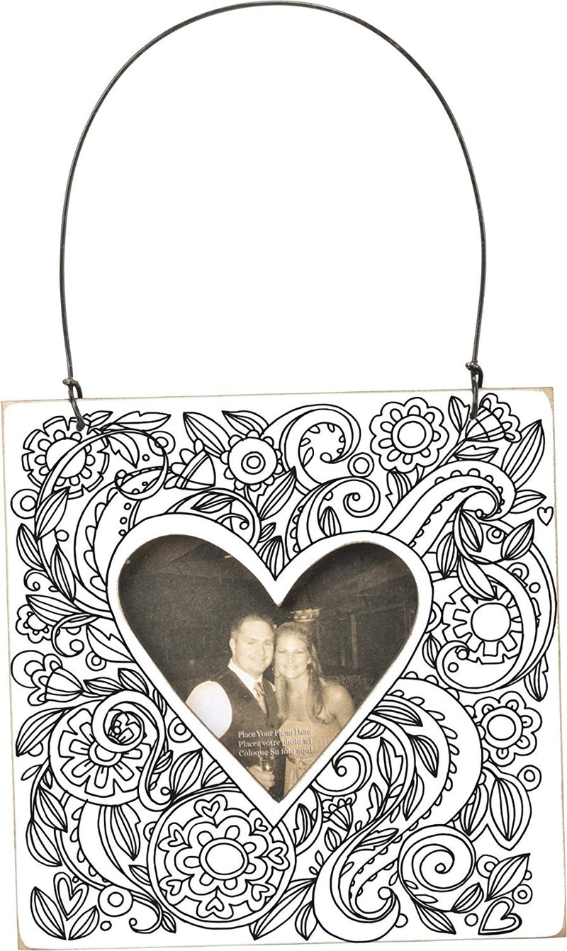 Primitives By Kathy Mini Heart Color Your Own Photo Holder-Ornament-Oakview Collectibles