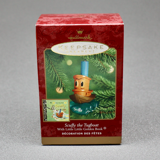 Hallmark 2000 Scuffy the Tugboat with Little Little Golden Book-Ornament-Oakview Collectibles