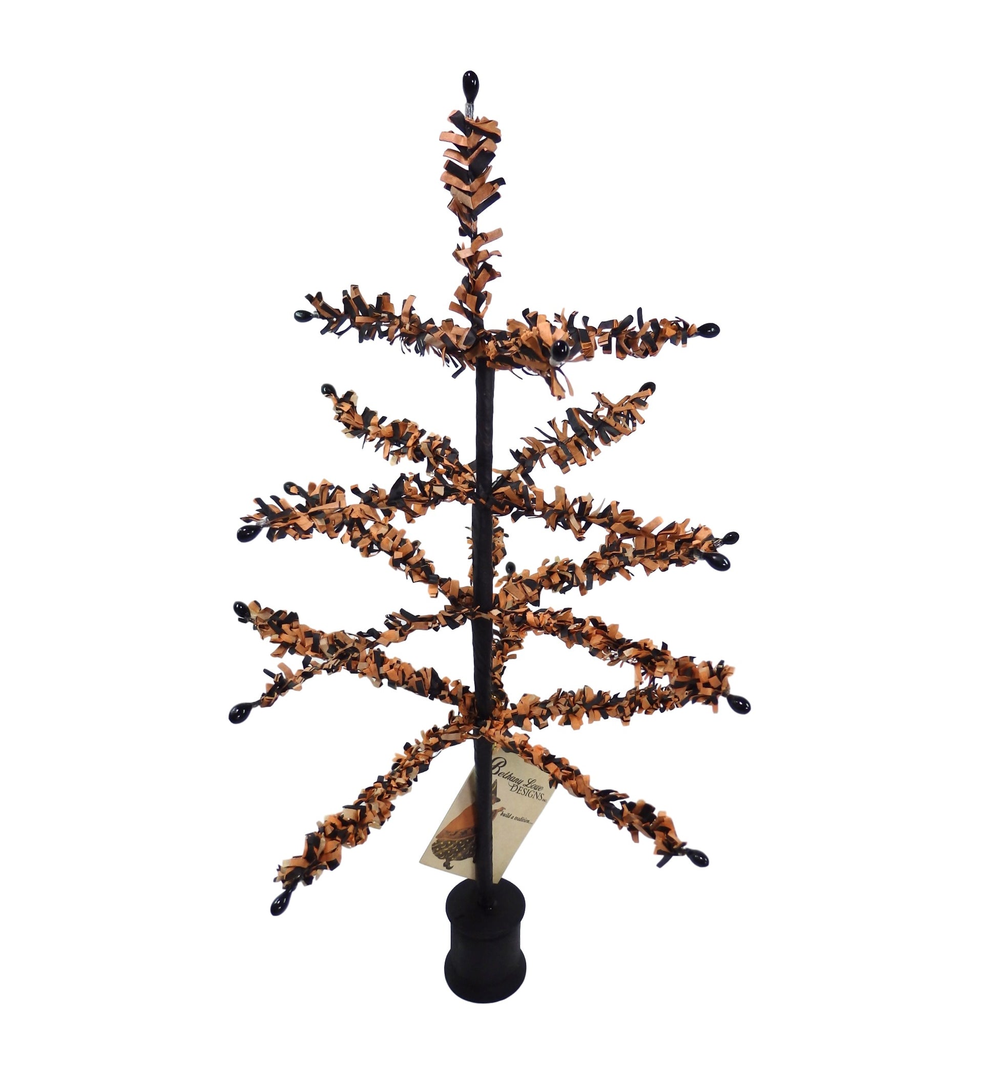 Bethany Lowe Black and Orange Tissue Paper Mini Tree - 16 Inch-Tree-Oakview Collectibles