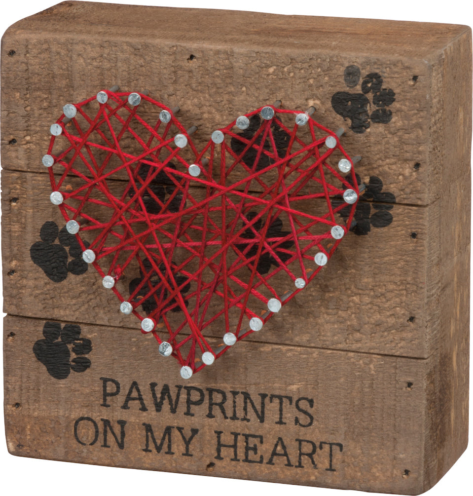 PBK Pawprints On My Heart String Art-Wall Decor-Oakview Collectibles