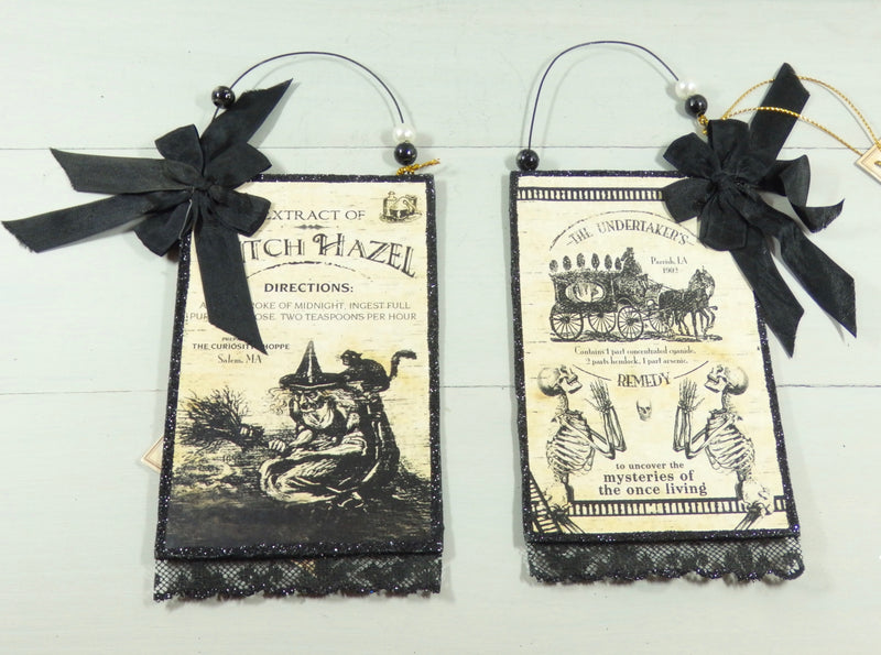 Bethany Lowe Apothecary Postcard Ornaments Set of 4-Ornament-Oakview Collectibles