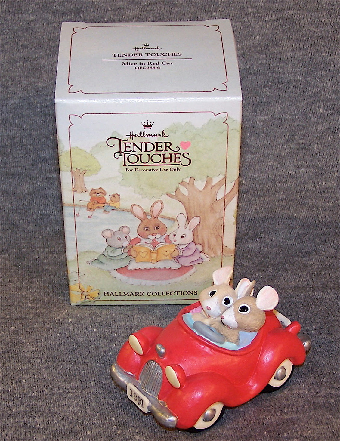 Hallmark Mice In Red Car Tender Touches Figurine-Figurine-Oakview Collectibles