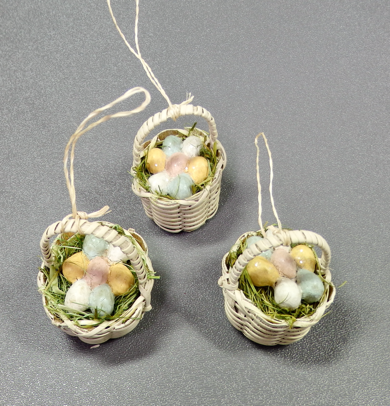 Bethany Lowe Mini Easter Basket Ornament Set of 3-Ornament-Oakview Collectibles