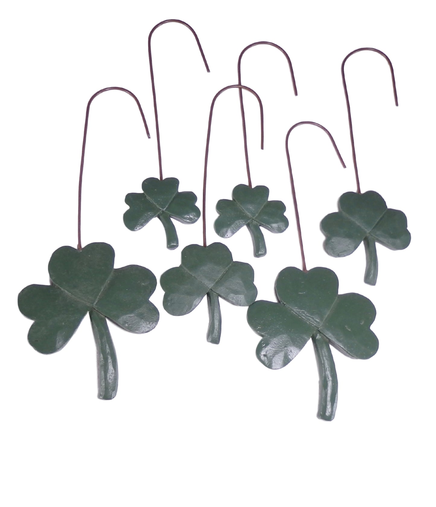 Shamrock Ornament Resin with Metal Hanger Set of 6-Ornament-Oakview Collectibles