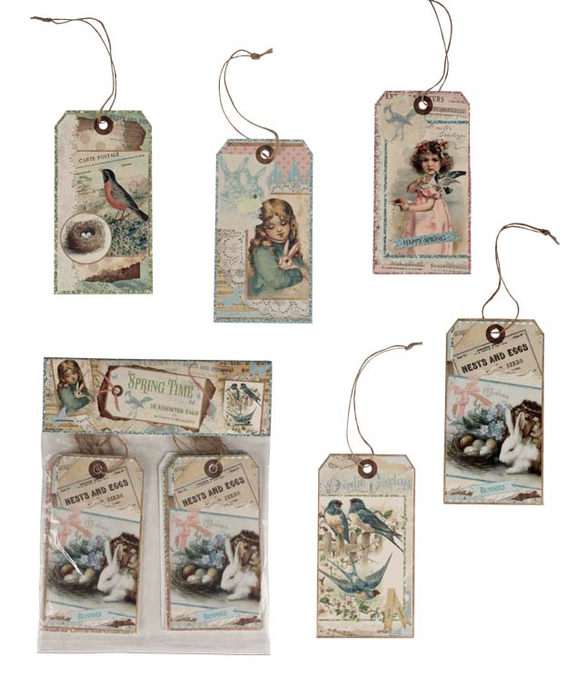 Bethany Lowe Spring Time Postcard Ornament Set of 10-Ornament-Oakview Collectibles