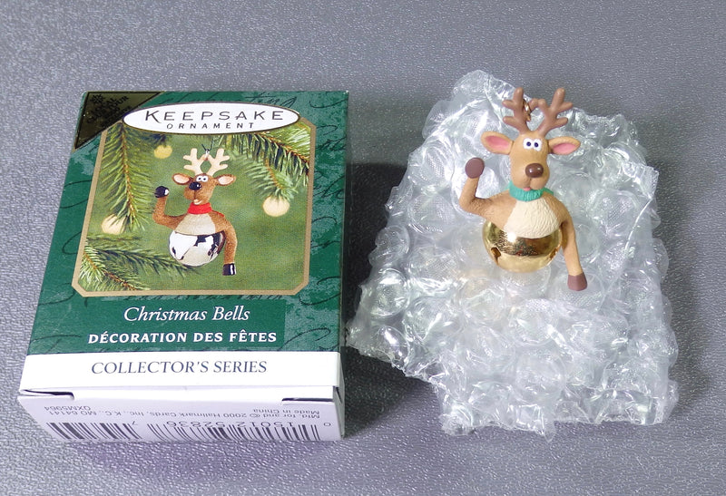 Hallmark 2000 Christmas Bells Reindeer Repaint - Miniature-Ornament-Oakview Collectibles