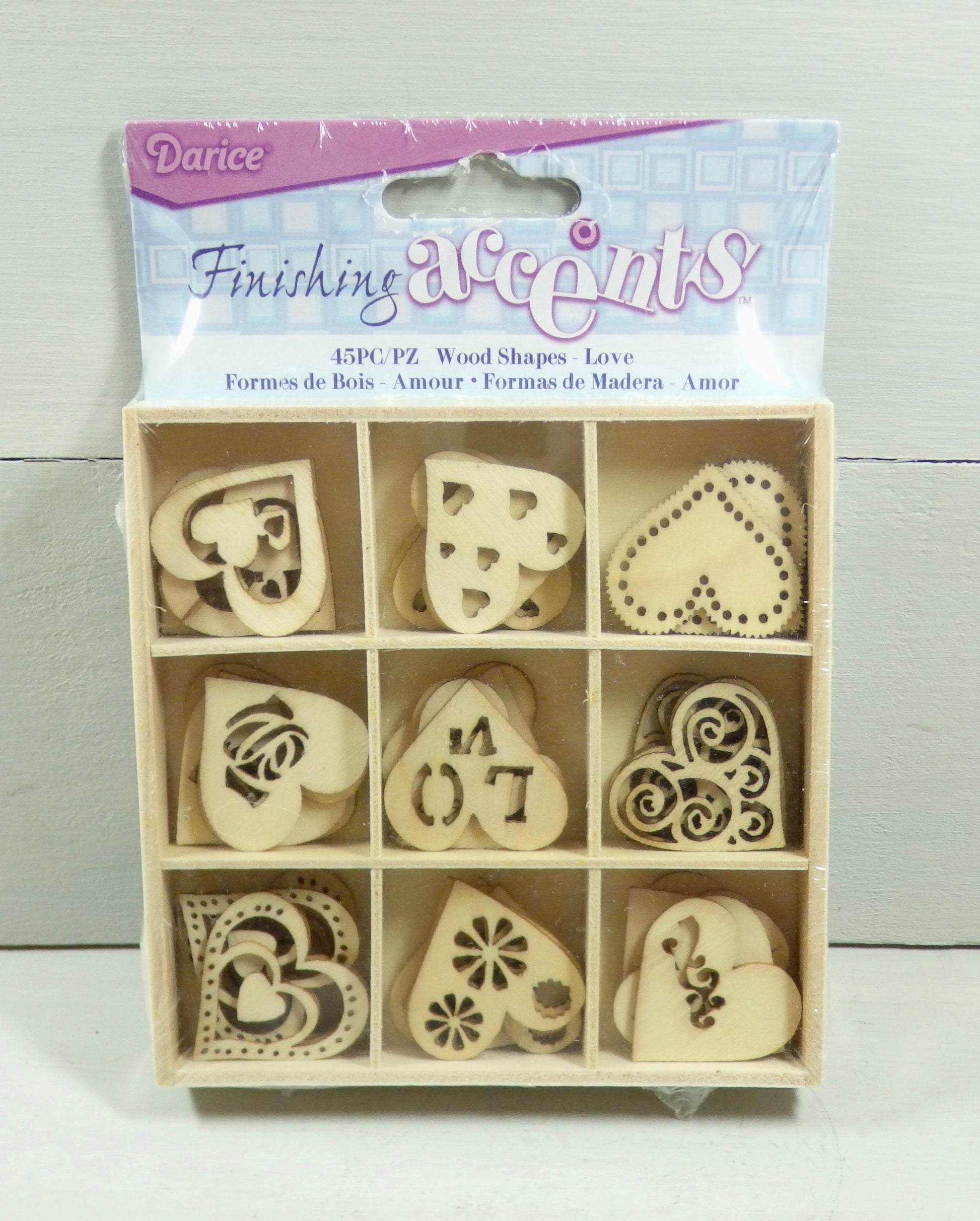 Darice Mini Wood Valentines Day Accents 45pcs-Ornament-Oakview Collectibles
