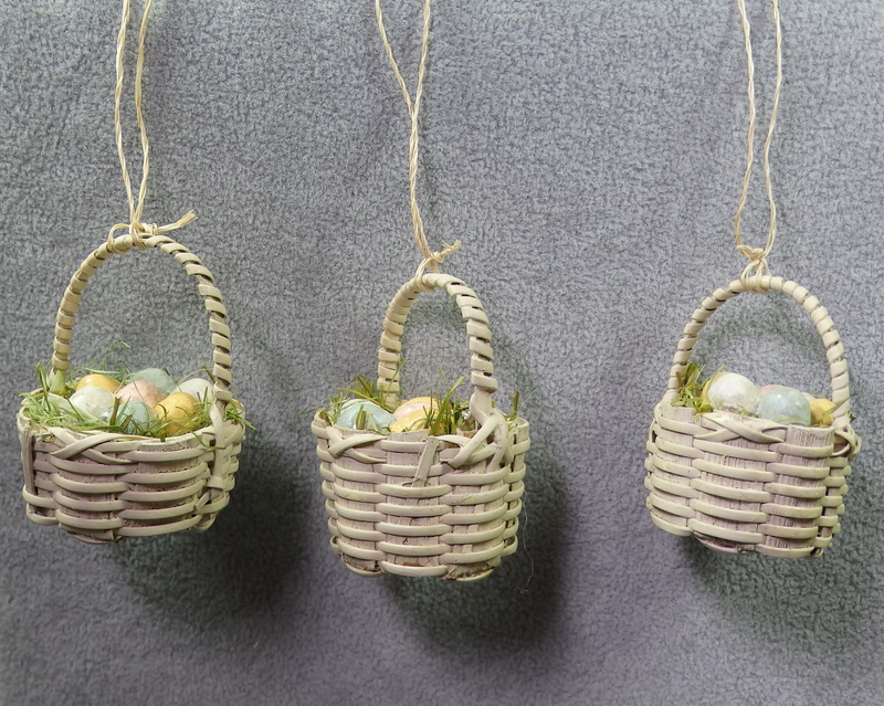 Bethany Lowe Mini Easter Basket Ornament Set of 3-Ornament-Oakview Collectibles