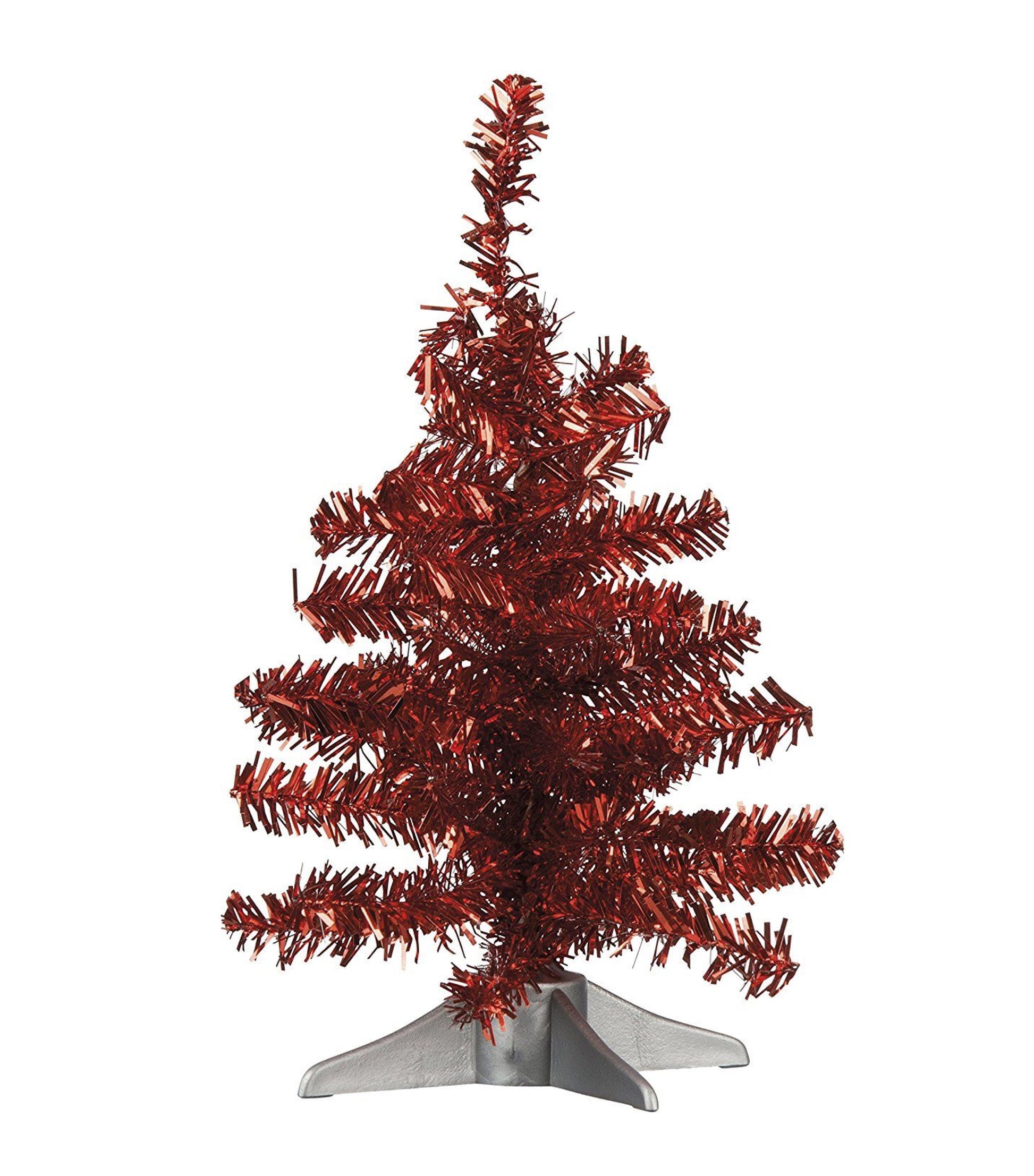 PBK Tinsel Tree 12 inch Red-Tree-Oakview Collectibles