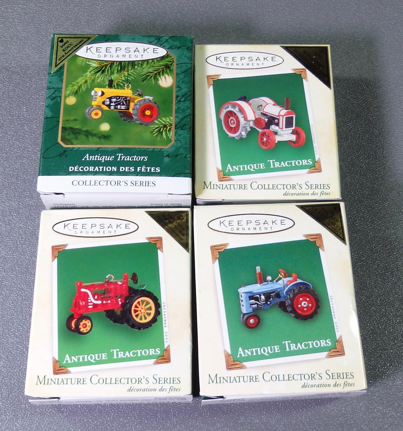 Hallmark 2001 2002 2003 2005 Antique Tractors Repaints Lot of 4 - Miniature-Ornament-Oakview Collectibles